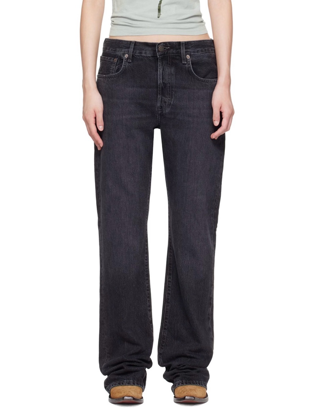 Acne Studios Women's High-Rise Straight Black Jeans